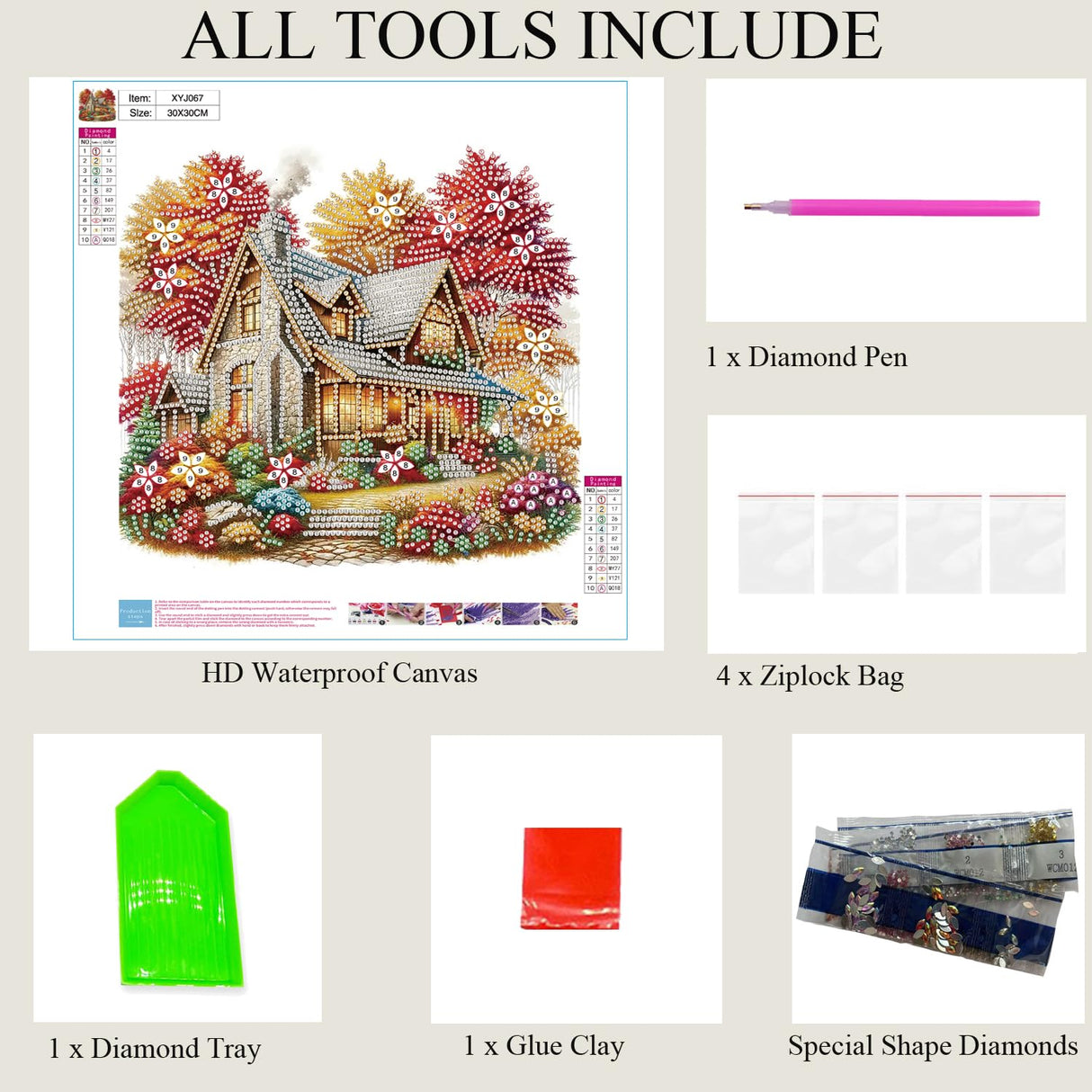 wavaiov Fall Diamond Painting Kits for Adults, Landscape Maple Leaf Flower Diamond Art Kits for Beginners, 5D DIY Special Shape Diamond Dot Painting Gem Art Kits for Home Decor 11.8x11.8 Inch wavaiov