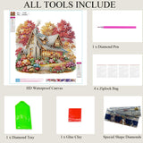 wavaiov Fall Diamond Painting Kits for Adults, Landscape Maple Leaf Flower Diamond Art Kits for Beginners, 5D DIY Special Shape Diamond Dot Painting Gem Art Kits for Home Decor 11.8x11.8 Inch wavaiov