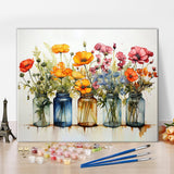 TUMOVO Adult Paint by Number Kits on Canvas, Wild Flowers Paint by Numbers, Simple Painting Paint by Numbers, Flowers Paint by Numbers Kit for Adults Beginner Oil Painting Kits Gift, 16 x20 Inch TUMOVO