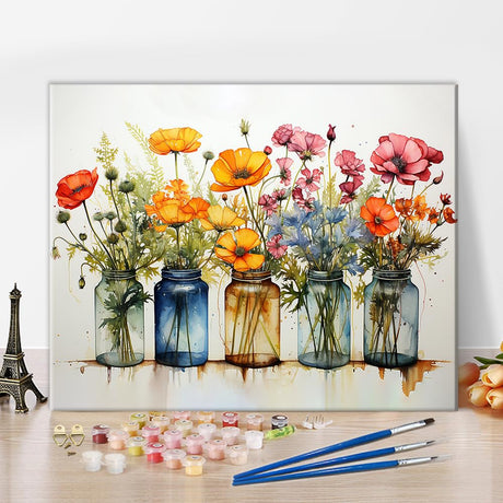 TUMOVO Adult Paint by Number Kits on Canvas, Wild Flowers Paint by Numbers, Simple Painting Paint by Numbers, Flowers Paint by Numbers Kit for Adults Beginner Oil Painting Kits Gift, 16 x20 Inch TUMOVO