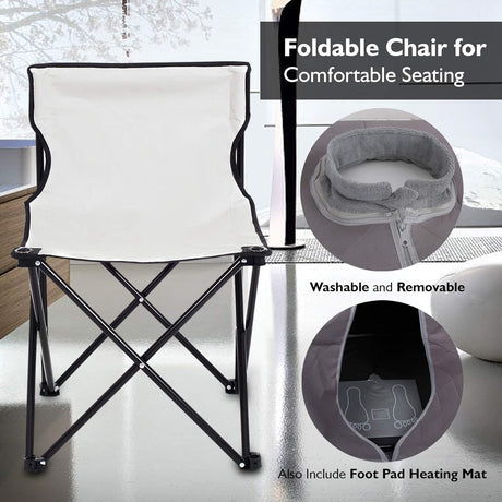 SereneLife Portable Infrared Home Spa | One Person Sauna | with Heating Foot Pad and Portable Chair SereneLife