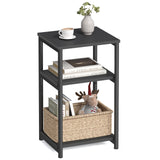 VASAGLE Side Table, Small End Table, Tall Nightstand for Living Room, Bedroom, Office, Bathroom, Classic Black ULET273B16 VASAGLE