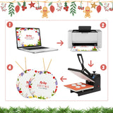 Sublimation Ceramic Ornaments Sublimation Ornament Blanks Bulk Ceramic Double Side Ornament for Heat Press Printing White Round Porcelain Ornament Personalized Xmas Tree Ornaments for Crafts (12) VPJ