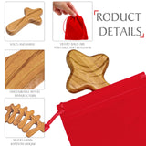 Qunclay 12 Sets Small Hand Held Pine Wooden Cross with Velvet Bag Set 4.1 Inches Portable Holding Wooden Pocket Cross Clinging Cross Jesus Cross Gift for Prayer Palm Size Men Christian Church Gift Qunclay