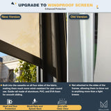 MELLCOM 10x20FT Louvered Pergola with 6 Pull-Down Screens, Aluminum Pergola with Adjustable Rainproof, Dark Gray MELLCOM