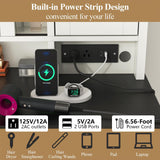 Loomie Farmhouse Vanity Desk with Sliding Mirror & Lights, Makeup Vanity Table with Power Outlet, 2 Drawers, 2 Cabinets & 2 Cubbies, Dressing Table with 3 Color Lighting Modes for Bedroom (White) Loomie