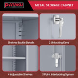 Pataku Garage Storage Cabinet, Grey Metal Cabinet with Locking Doors and Shelves, 71" Steel Tool Cabinet for Home, Office, Basement Pataku