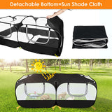 SlowTon Small Animals Playpen, Portable Large Chicken Run Coop with Detachable Bottom Breathable Transparent Mesh Walls, Foldable Pet Enclosure for Puppy Kitten Rabbits Indoor Outdoor SlowTon