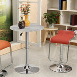 Topeakmart Height Adjustable Round Pub Table 360° Swivel Counter Bar Tables Bistro Tall Cocktail MDF Top, Grey Topeakmart