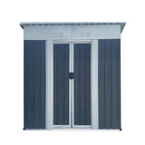 5 x 3 FT Outdoor Storage Shed, Metal Garden Shed with Aluminum Alloy Frame, Tool Shed Outdoor Storage with Lockable Sliding Doors & Vents, Small Storage House Waterproof for Backyard, Lawn, Gray ANTSKU