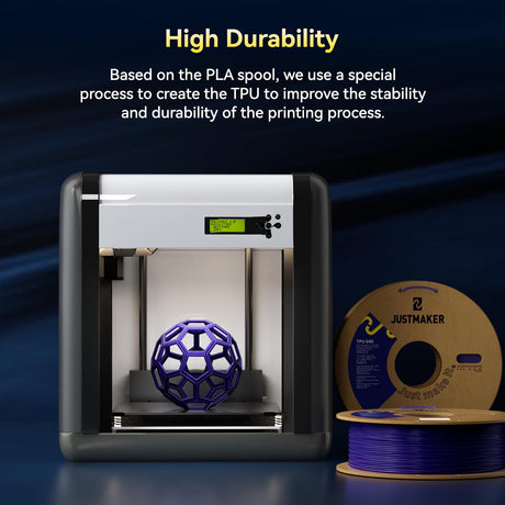 JUSTMAKER TPU 64D 3D Printer Filament, Flexible Materials with Superior Performance, Upgrade Cardboard Spool, 1kg, Dimensional Accuracy +/-0.05mm, 1.75mm, Shy Pink JUSTMAKER