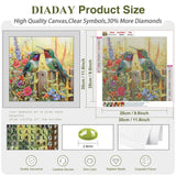 DIADAY Two Hummingbirds Diamond Art Kits for Adults, Birds Diamond Painting Kits for Adults, 5D Full Drill Round Diamond Art, DIY Gem Craft Arts Home Wall Decor Gift 12 x 12 Inches DIADAY