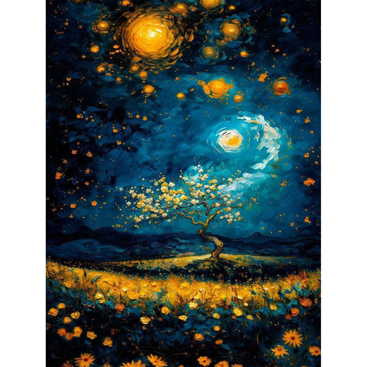 HITIRECOVI Starry Night Adult Paint by Number Kits on Canvas,Paint by Numbers Adults,Moon Paint by Number Canvas for Adults,DlY Acrylic Paint by Numbers Kits for Gifts Home Wall Decor 16x20inch HITIRECOVI