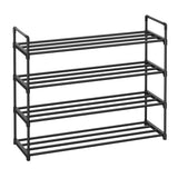 SONGMICS Shoe Rack, 4 Tier Shoe Organizer, Metal Shoe Storage Shelf for 20 Pairs of Shoes, Easy to Assemble, Entryway, Black ULSA14BK SONGMICS