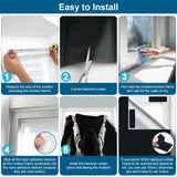 100% Blackout Curtains for Bedroom, Portable DIY Window Blinds, No Drill Window Shades & Blackout Blinds with Stickers & Tabs for Travel, Dorm Room, Media Room (118" x 57") Petaholic