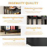 YCHF 6-Tier Kitchen Bakers Rack, Utility Storage Shelf, Mini Fridge & Microwave Oven Stand Table, Coffee Bar, Adjustable Kitchen Shelves Freestadning for Home Office (Black Wood Grain) YCHF