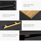 DWVO Large Kitchen Island with Trash Can Storage Cabinet, 53 Inch Portable Kitchen Island with Storage, Long Rolling Island Table Cabinet for Kitchen on Wheels for 13 Gallon Garbage Bin, Black DWVO