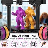 HEPHI3D 3D Printer PLA Filament Bundle 250g X 4 Spools, 1.75mm PLA Filament Pack 3D Printing Material, Bright Color Pink/Purple/Orange/Gold, PLA Filaments for Most FDM 3D Printer HEPHI3D