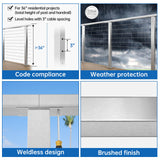 Muzata Cable Railing Post 36 Inch 36"x2"x2" Level Drilled Surface Mount Brushed T304 Stainless Steel Cable Railing System Kit Indoor Outdoor with Paper User Guide PS02 LH4S Muzata