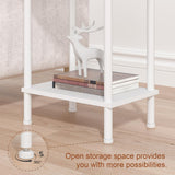YUFAM End Table with Charging Station,Small Side Table,2-Tier Nightstand with Storage Shelf,Sofa Bedside Table for Small Spaces in Living Room,Bedroom,Office,Easy Assembly,White YUFAM