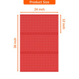 TORACK 3 PCS Metal Pegboard Panels(12x24 inch) for Wall Garage Tools Storage Pegboard System for Workbench, Modular Peg Board Tool Organizer Board Kit(Pack of 3, Red) TORACK