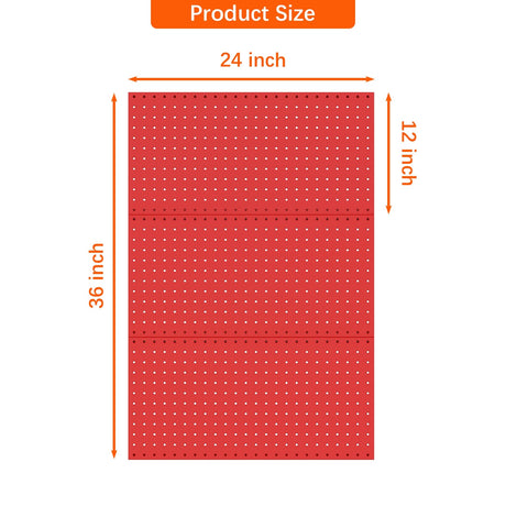 TORACK 3 PCS Metal Pegboard Panels(12x24 inch) for Wall Garage Tools Storage Pegboard System for Workbench, Modular Peg Board Tool Organizer Board Kit(Pack of 3, Red) TORACK