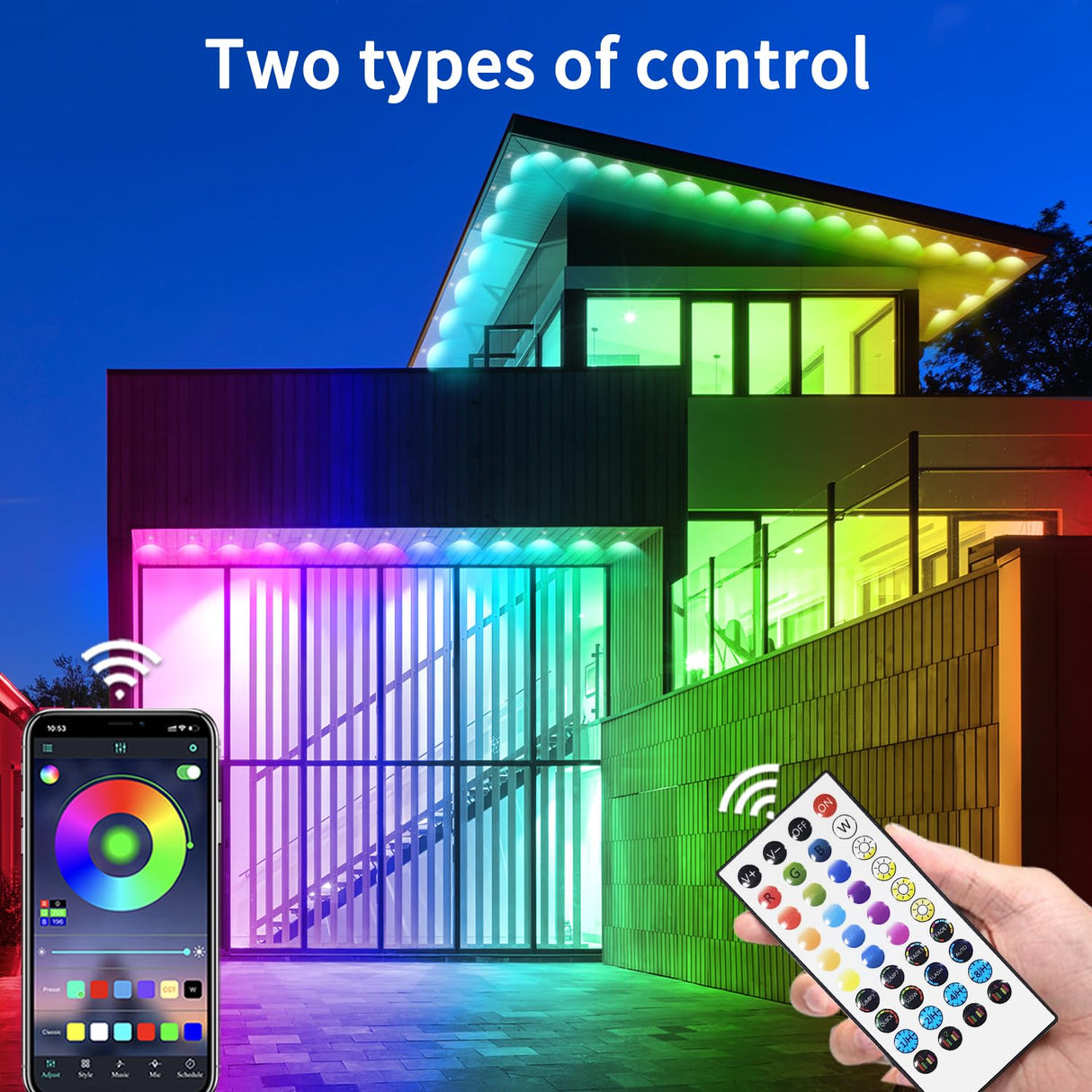 Yocrostar 300ft Permanent Outdoor Light,RGB Eaves Lights with App Control Remote,DIY IP67 Waterproof Under Eave Lighting,Outside led Lights for House,Party,Christmas Decorations(2 Rolls 150FT) Yocrostar