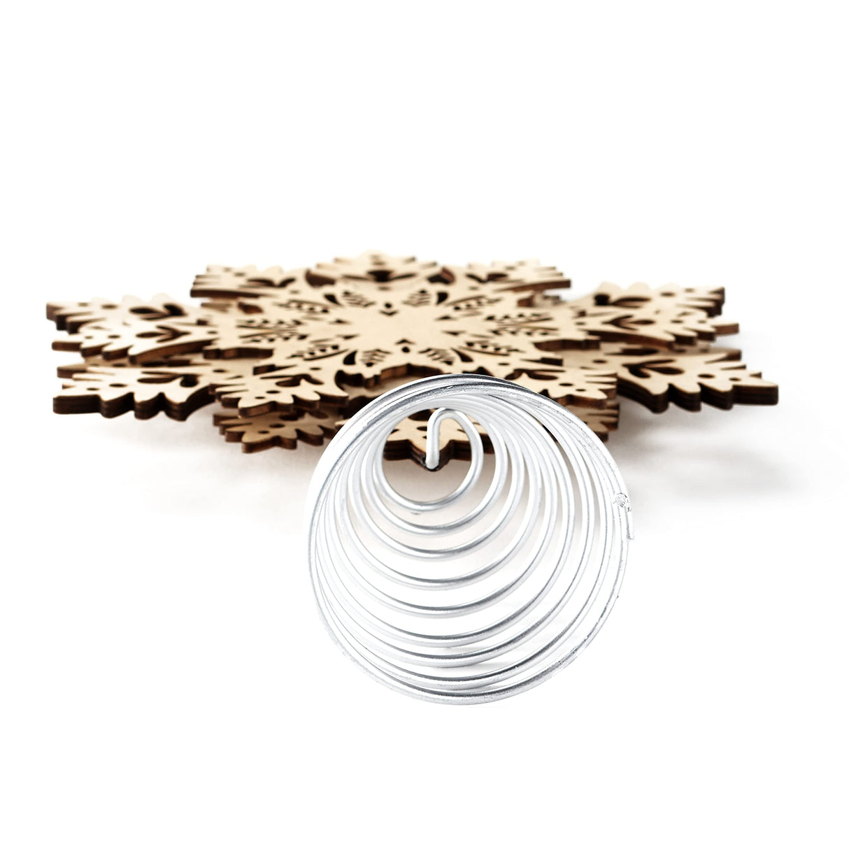 Snowflake Tree Topper - Wooden Christmas Ornament with Carved Look The Lakeside Collection