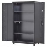 Sandusky Lee MF3F462472-9M Modular Base Metal Storage Cabinet with Adjustable Shelves, 200lb Capacity, 24" Depth x 46" Width x 72" Height, Black Sandusky