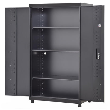 Sandusky Lee MF3F462472-9M Modular Base Metal Storage Cabinet with Adjustable Shelves, 200lb Capacity, 24" Depth x 46" Width x 72" Height, Black