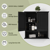 Smuxee Black Wall Cabinet, Small, 2-Door Medicine Cabinet with Adjustable Shelves, Over Toilet, For Kitchen and Laundry Rooms Smuxee