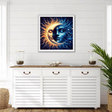 GDYEEH DIY 5D Sun and Moon Diamond Art Kits, Round Full Drill God Diamond Painting Picture, Dreamland Painting by Numbers Art Kits for Adults Beginners Home Wall Decor 12x12 inch GDYEEH