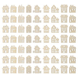 Toyvian 100pcs Wood Craft Shapes House Shaped Unfinished Wood Embellishment Cutout Veneers for DIY Craft Project Home Ornaments Toyvian
