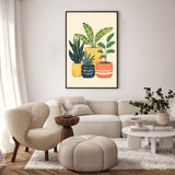 Framed Paint by Numbers Kit for Adults Beginner, Plants Easy Paint by Number Kits on Canvas Framed, Green Plant DIY Acrylic Oil Painting by Numbers with Frame for Gift Home Decor 8 x 12 inch GEEHEIY