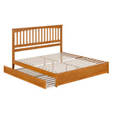 AFI, Everett King Platform Bed with Panel Footboard and Twin XL Trundle, Light Toffee AFI