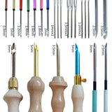 DiaWiew Adjustable Punch Needle Kit - Punch Needle Tool Include Wooden Handle Embroidery Pen Kits - Punch Needle Set for DIY Craft Decoration and Gifts - Perfect for Adults Beginners DiaWiew