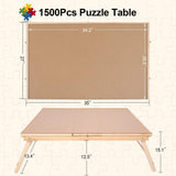 1500 Piece Wooden Folding Puzzle Table with Legs, 27" x 35" Jigsaw Puzzle Board with 6 Drawers and Protective Cover Portable Jigsaw Puzzle Table for Adults and Teens Aloftopz