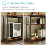 Lufeiya L Shaped Desk with Drawers & Storage Shelves, 47 Inch Corner Computer Desk with Power Outlet for Home Office Bedroom, L-Shaped Gaming PC Desks with Fabric Drawer, Rustic Brown Lufeiya