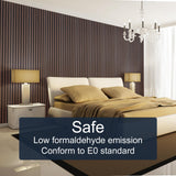 NeatiEase Wood Panels for Wall, 4-Piece 96" x 12.6" Soundproof Wood Slat Wall Panel for Interior Wall Decor Noise Cancelling, Wood Acoustic Wall Panels, Sound Absorbing Panel (Rustic Walnut) NeatiEase