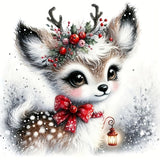 Christmas Diamond Art Kits for Adult, Xmas Deer 5D Diamond Painting Kits for Beginners, DIY Round Full Drill Winter Holiday Diamond Dot Gem Art Kits for Home Decor 12 X 12 Inch Morudeor