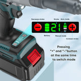 2-IN-1 Cordless Rivet Nut Gun Set (10-24 & 1/4 & 5/16 & 3/8), Portable Battery Powered Pop Rivet Insert Installation Tool Automatic Manual Range Memory Mode Electric Assembly Nutsert Gun 4pcs Adapter WonVon