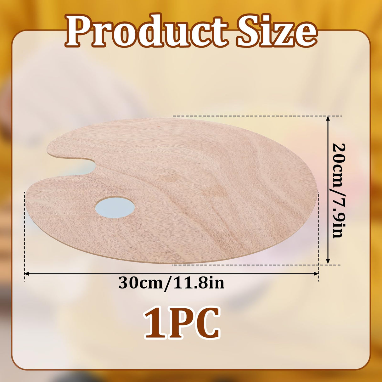 Wooden Oval-Shaped Artist Painting Palette with Thumb Hole - Oil Paint Palette for Watercolor & Oil Paint DIY Art Craft Painting Aeaocvo