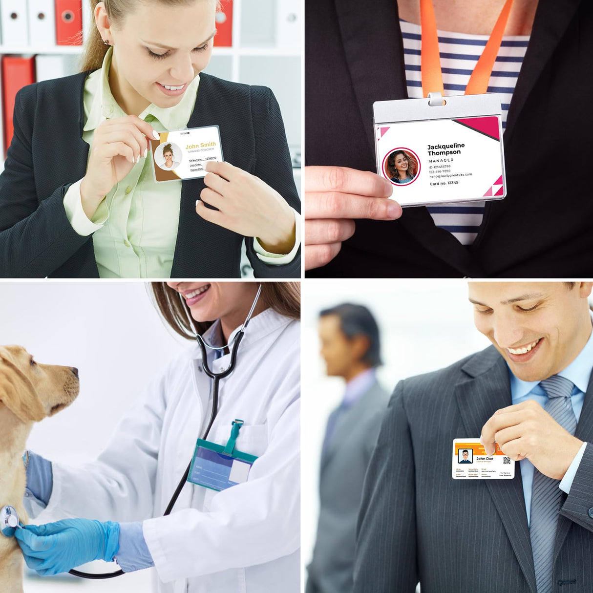 100 Pack Premium Blank PVC Cards with Slot Punch on Long Side - Horizontal Slot Punch Blank ID Cards- CAETOUNG CR80 30 Mil Graphic Quality White Plastic Cards for Photo ID Badge Printers CAETOUNG