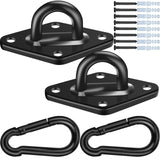 Feanron Hammock Hooks 2 Pack, Heavy Duty Hammock Hanging Kit, M10 304 Stainless Steel Pad Eye Hanging Hooks for Porch Swing Hang, 1700Lbs Holding Capacity,Black Feanron