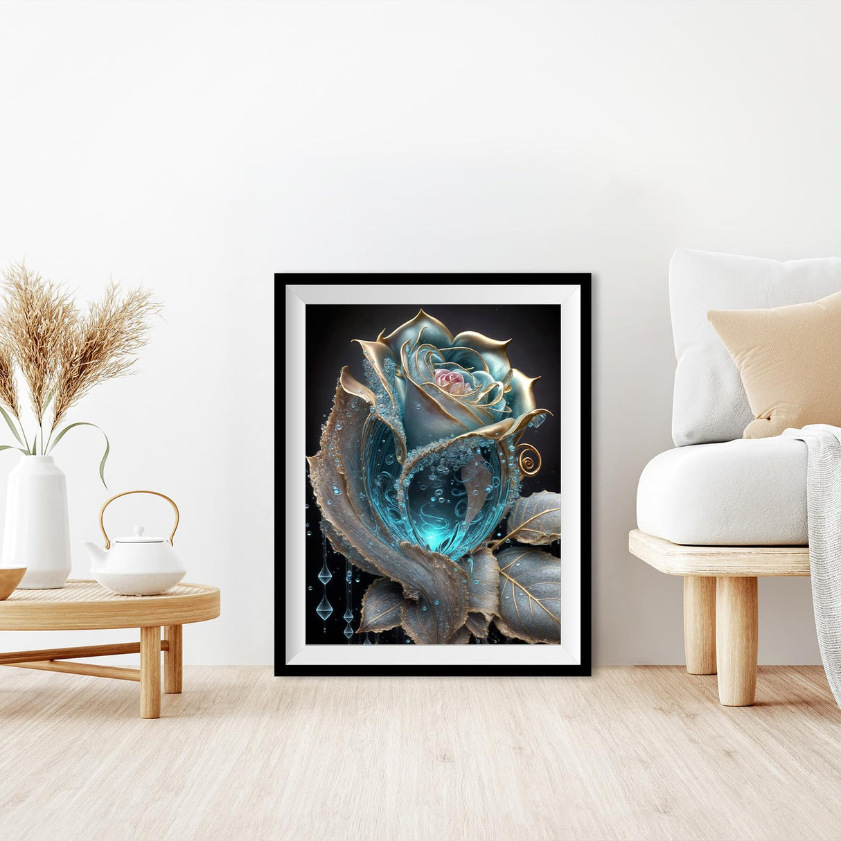 DOMROM Crystal Rose Diamond Painting Kits for Adults, Rose Diamond Art Kits for Adults Beginner, DIY Rose Diamond Dots Paint by Diamonds Art and Crafts for Hobbies, Gifts, Home Art Decor 12x16 inch DOMROM