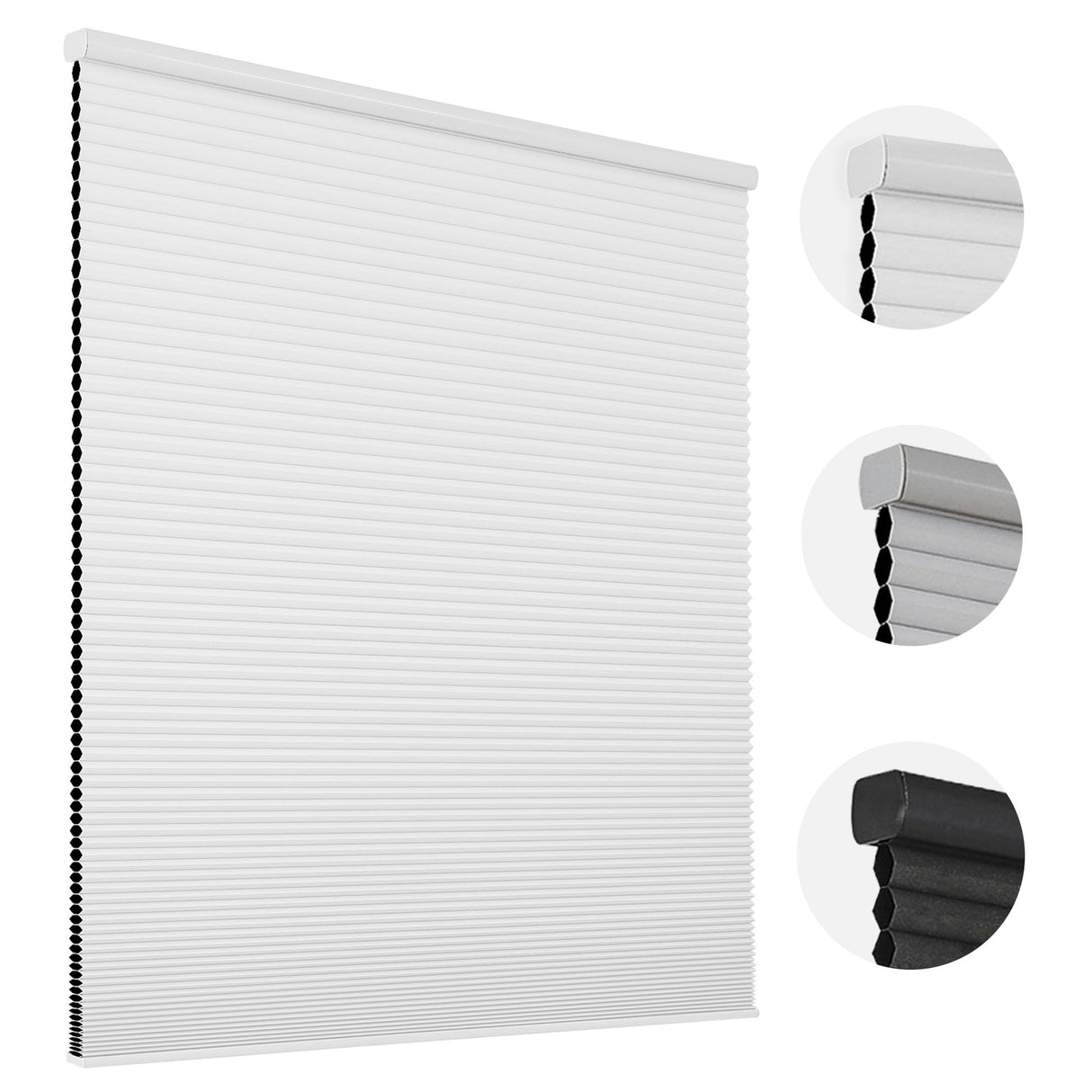 Joydeco Cellular Shades Cordless, Blackout Shades Cellular Blinds for Indoor Windows, Blackout Blinds Honeycomb Blinds Window Shades for Thermal Insulated & Noise Reduction (White, 35" W x 64" H) Joydeco