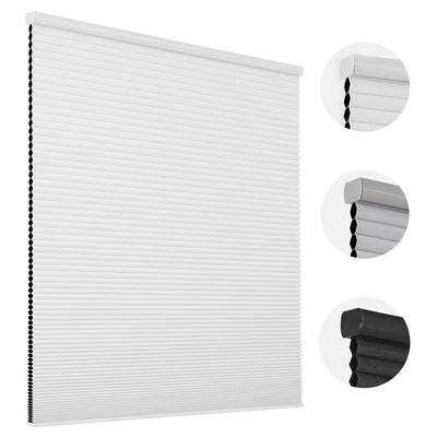 Joydeco Cellular Shades Cordless, Blackout Shades Cellular Blinds for Indoor Windows, Blackout Blinds Honeycomb Blinds Window Shades for Thermal Insulated & Noise Reduction (White, 35" W x 64" H)