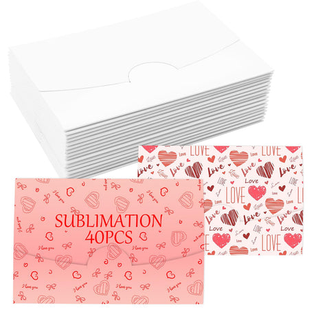 40PCS Sublimation Envelopes Blank,4.1 x 2.7 inch Gift Card Holders, Sublimation Gift Card Envelopes, Wedding Party Favors, Greeting Cards Mailing, Business Cards Cevhzoe