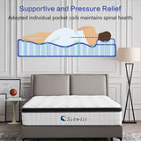 sigolit 10 Inch Queen Size Hybrid Mattress - Medium Firm, Memory Foam & Pocket Springs, Motion Isolation, Edge Support, Pressure Relief, Ships Compressed sigolit