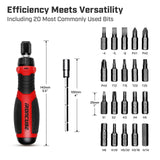 IRONCUBE Multi Ratcheting Screwdriver Set: 21 in 1 Magnetic Multiple bits Suitable for Everyday Household Use ironcube
